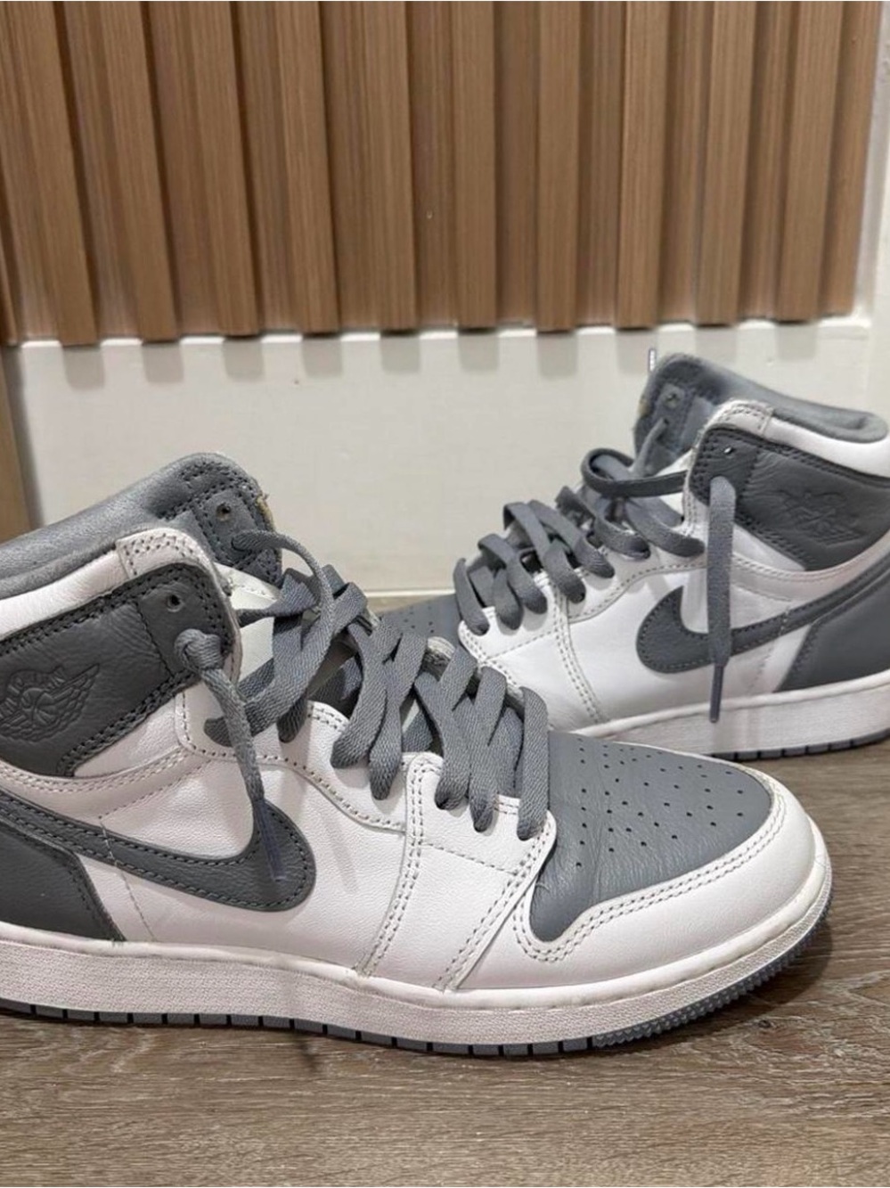 Nike Air Jordan 1 Mid in White and Gray
